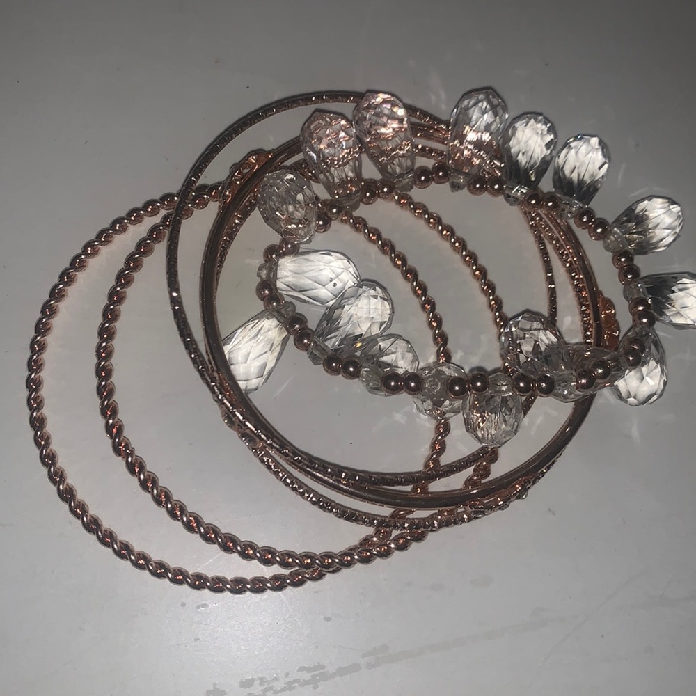 Y2K Rose Gold Bracelets (set of 6)